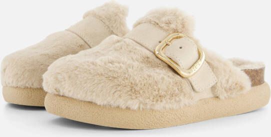 Scholl Pantoffels beige Imitatiebont