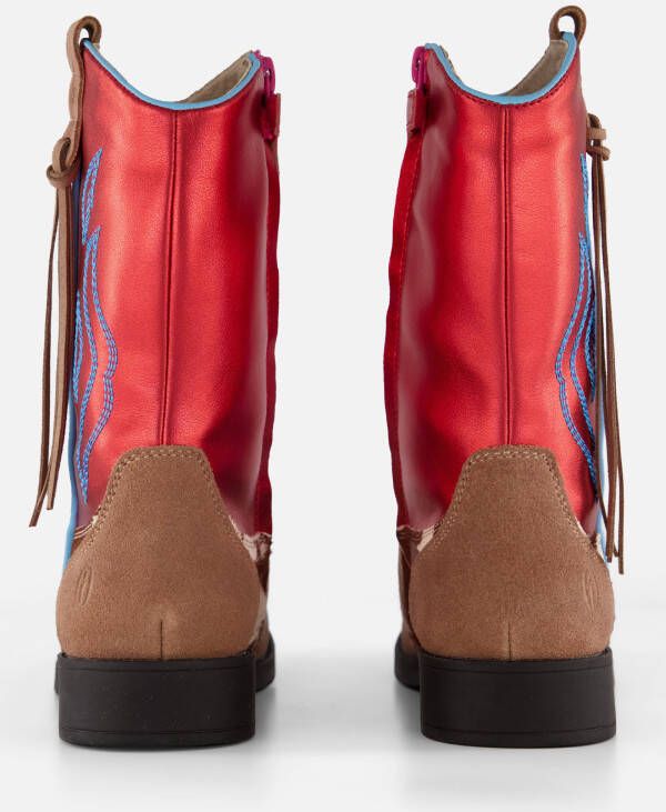 Shoesme Cowboylaarzen rood Leer