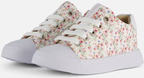 Shoesme Flower Sneakers wit Leer