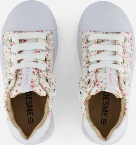 Shoesme Flower Sneakers wit Leer