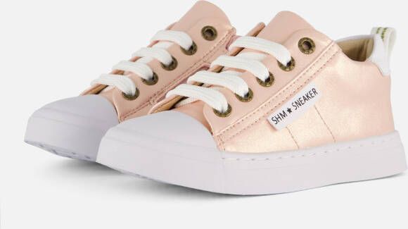 Shoesme Metallic Sneakers roze Leer