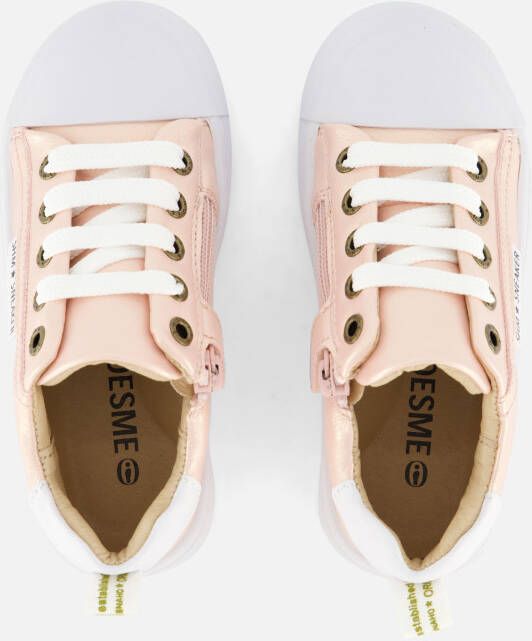 Shoesme Metallic Sneakers roze Leer