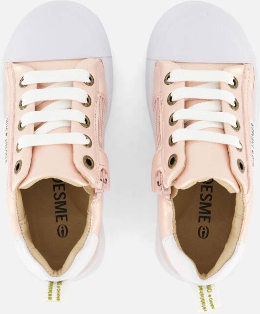 Shoesme Metallic Sneakers roze Leer