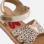 Shoesme leren sandalen met ponyhair goud beige - Thumbnail 6