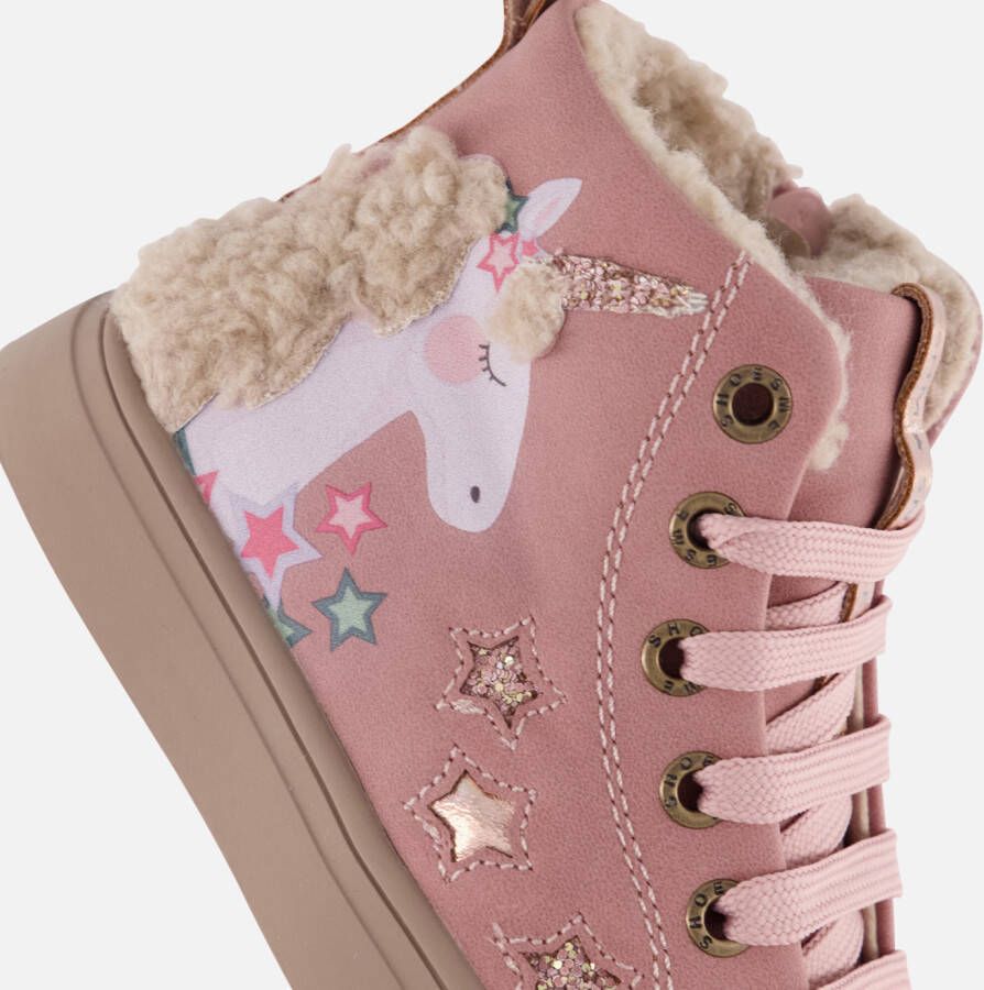 Shoesme Unicorn Veterboots roze Leer