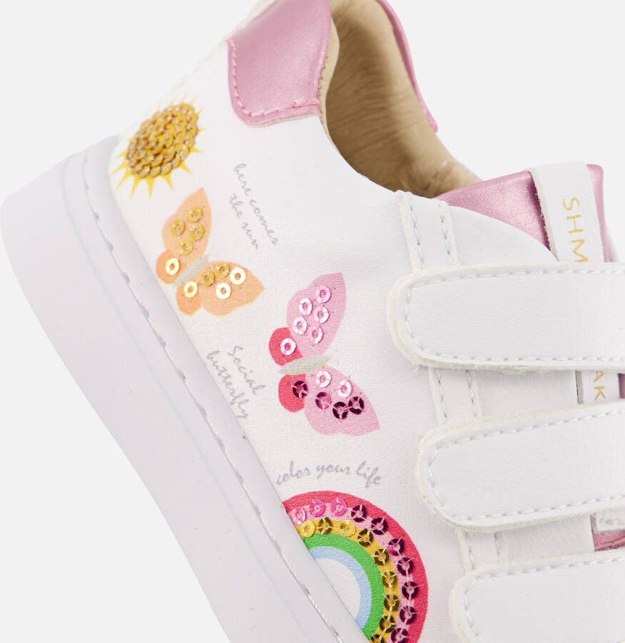 Shoesme Vlinder Sneakers wit Leer