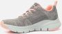 Skechers Arch Fit Comfy Wave 149414-GYPK Vrouwen Grijs Sneakers - Thumbnail 4