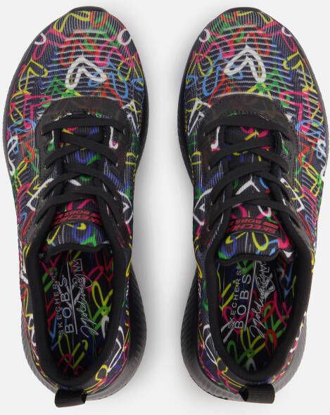 Skechers Bobs Sport Squad Sneakers zwart Textiel