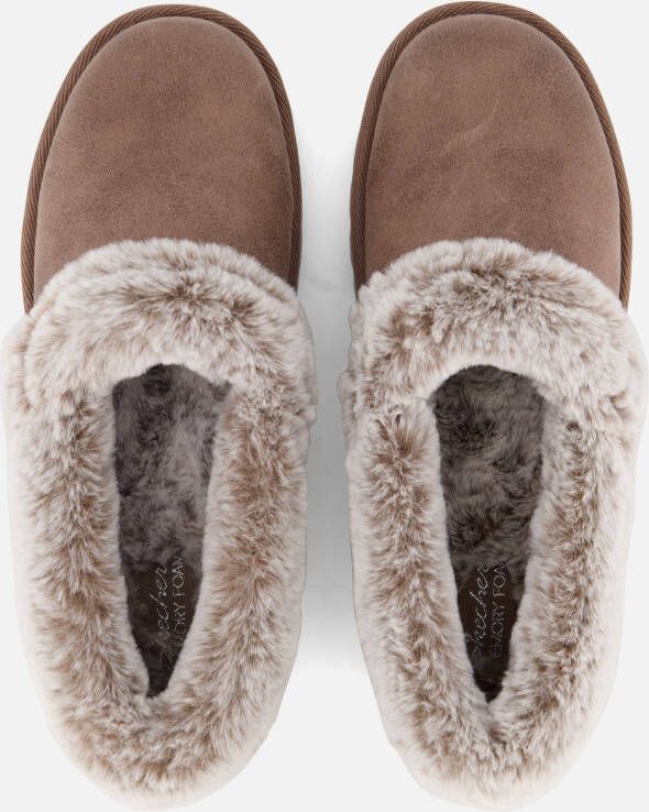 Skechers Cozy up pantoffels taupe