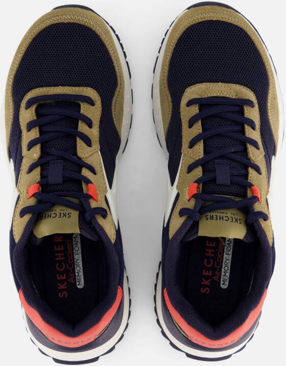 Skechers Fury Lace Low Sneakers blauw Suede