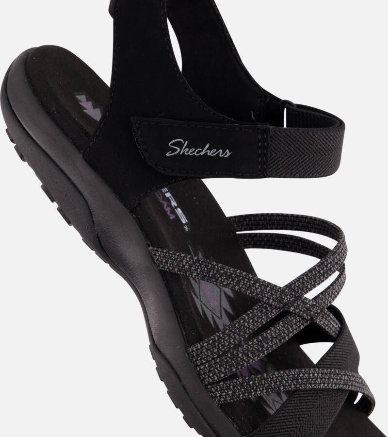 Skechers Reggae Slim Sandalen zwart Textiel