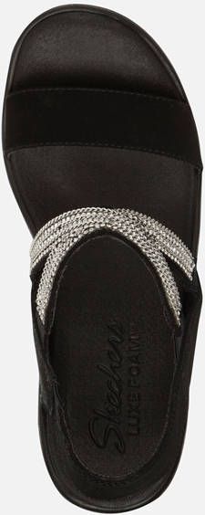 Skechers Rumble On Chart Topper sandalen met sleehak zwart