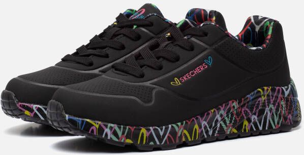 Skechers Uno Lite Sneakers zwart Textiel