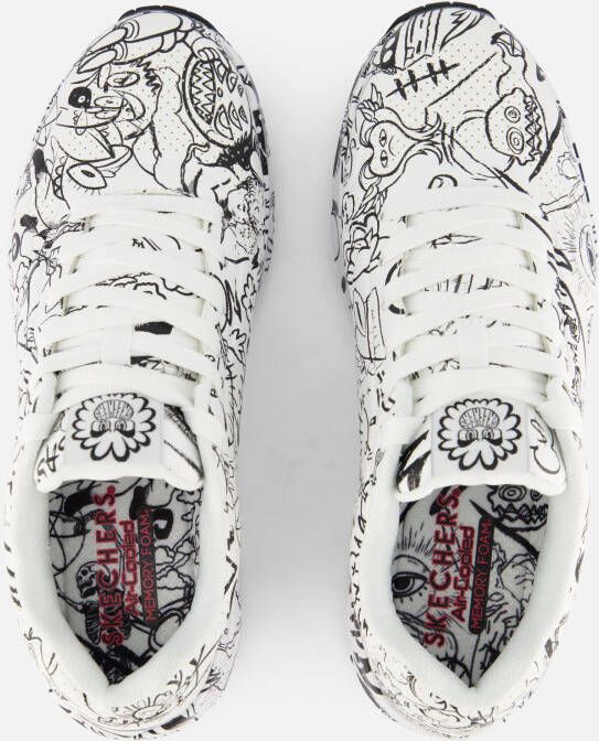 Skechers Uno-Process Sketch Sneakers wit