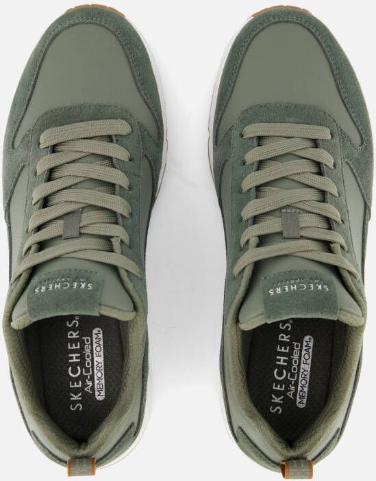Skechers Uno Stacre Sneakers groen Leer