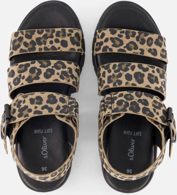 s.Oliver Leopard Sandalen beige Synthetisch