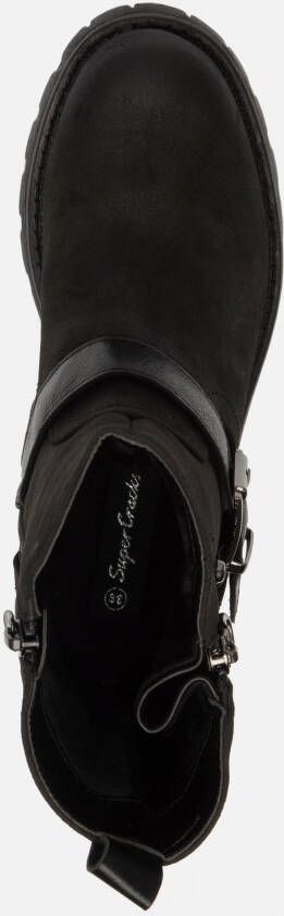 Supercracks Biker boots zwart Synthetisch