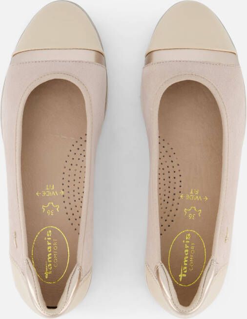 tamaris Comfort Instappers beige Textiel