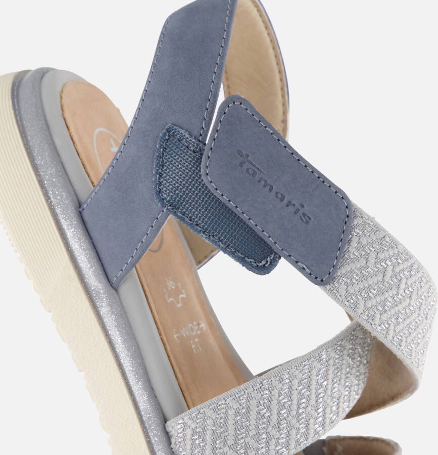 tamaris Comfort Sandalen blauw Leer