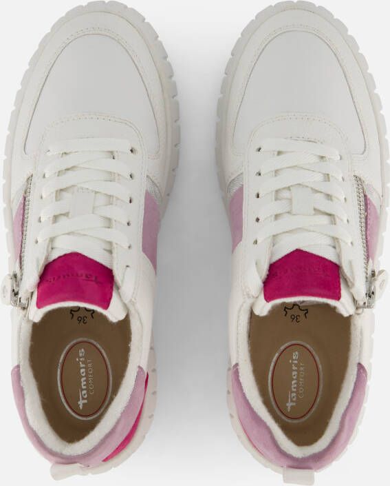 tamaris Comfort Sneakers wit Leer