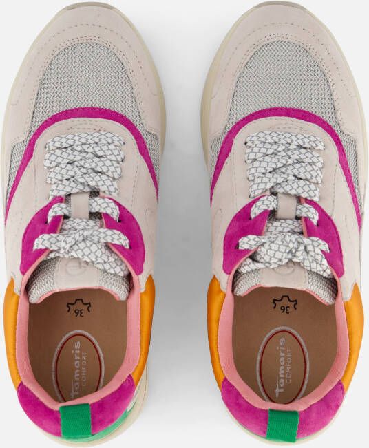 tamaris Comfort Sneakers wit Leer