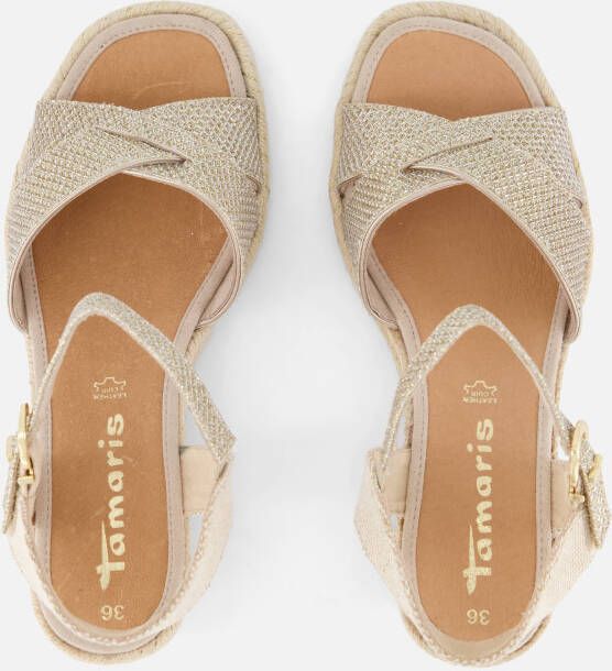 tamaris Espadrilles goud Textiel