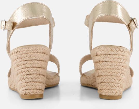 tamaris Espadrilles met hak goud Textiel