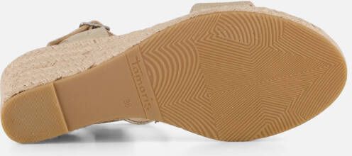 tamaris Espadrilles met hak goud Textiel