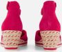 Tamaris Roze Suède Sleehak Espadrille Sandaal Pink Dames - Thumbnail 5