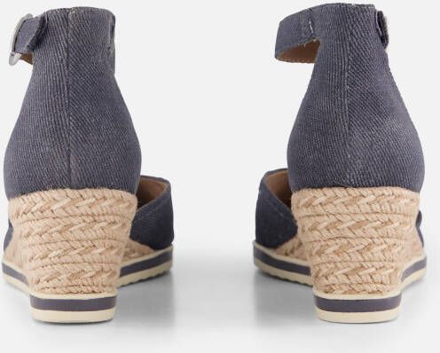 tamaris Espadrilles Sleehak blauw Textiel