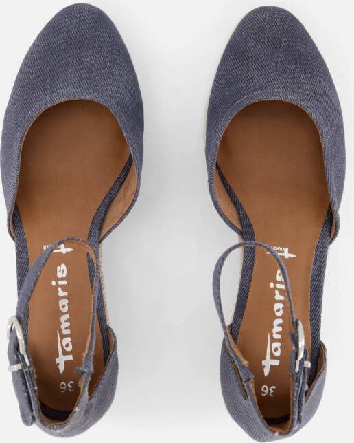tamaris Espadrilles Sleehak blauw Textiel