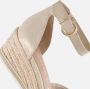 Tamaris Gouden Champagne Leren Espadrille met Klittenband Yellow Dames - Thumbnail 8