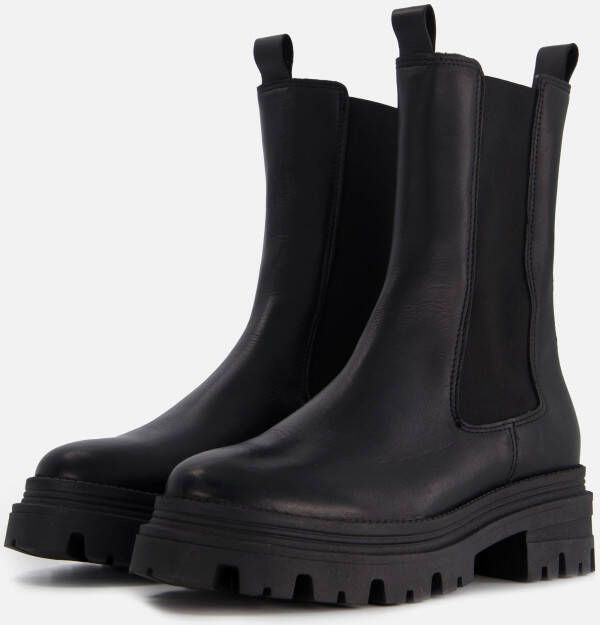 tamaris Hoge Chelsea boots zwart Leer