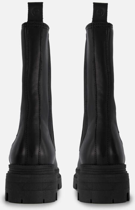 tamaris Hoge Chelsea boots zwart Leer