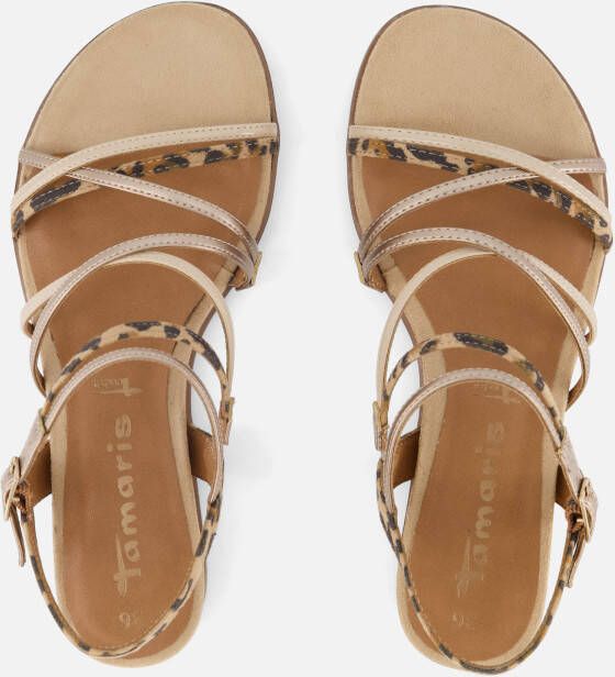 tamaris Leopard Sandalen beige Textiel