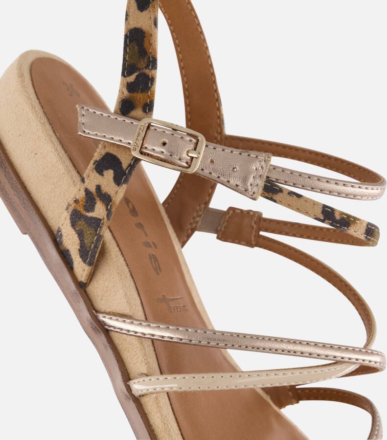 tamaris Leopard Sandalen beige Textiel