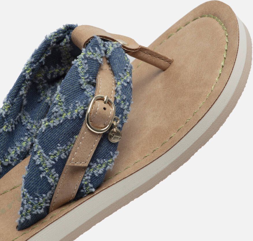 tamaris Denim Slippers blauw Textiel