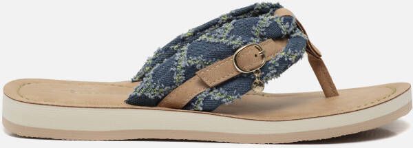 tamaris Denim Slippers blauw Textiel