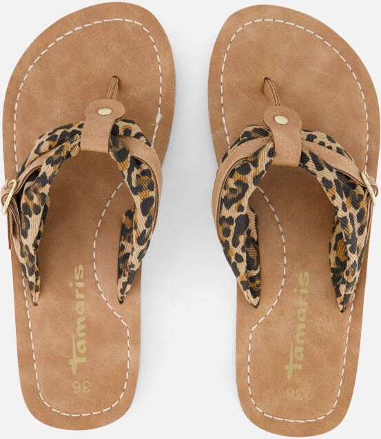 tamaris Leopard Slippers bruin Textiel