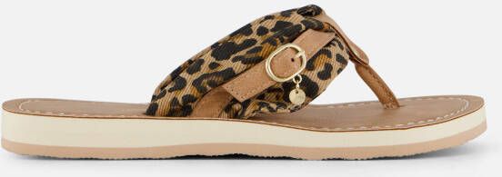 tamaris Leopard Slippers bruin Textiel