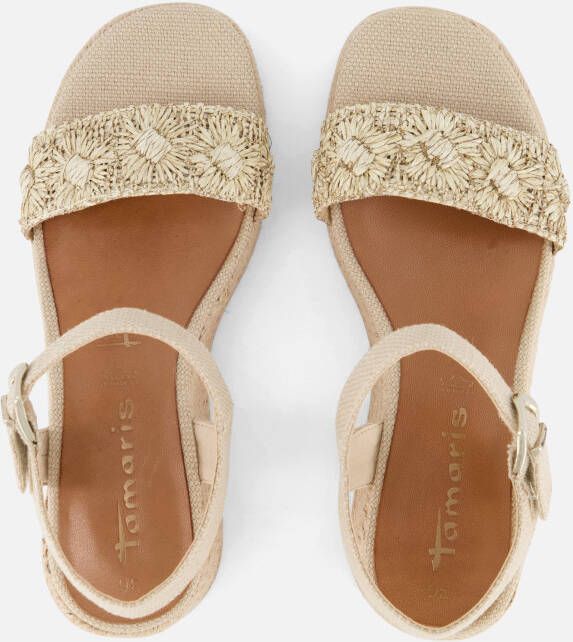 tamaris Raffia Sandalen beige Textiel