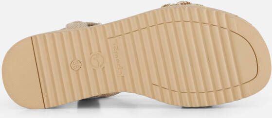 tamaris Raffia Sandalen beige Textiel