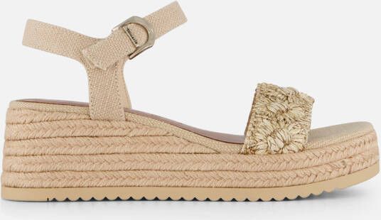 tamaris Raffia Sandalen beige Textiel