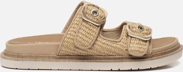 tamaris Raffia Slippers beige Textiel