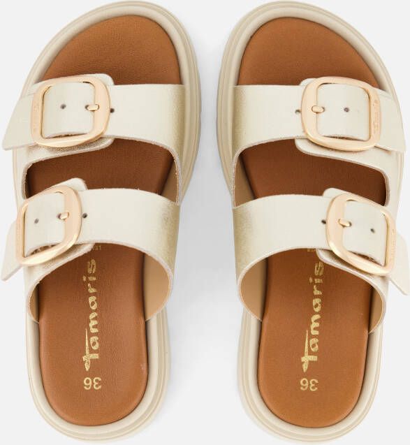 tamaris Sandalen goud Leer