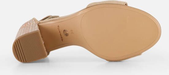 tamaris Sandalen met hak beige Textiel