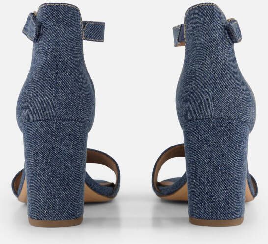 tamaris Denim Sandalen met hak blauw Textiel