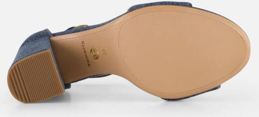tamaris Denim Sandalen met hak blauw Textiel