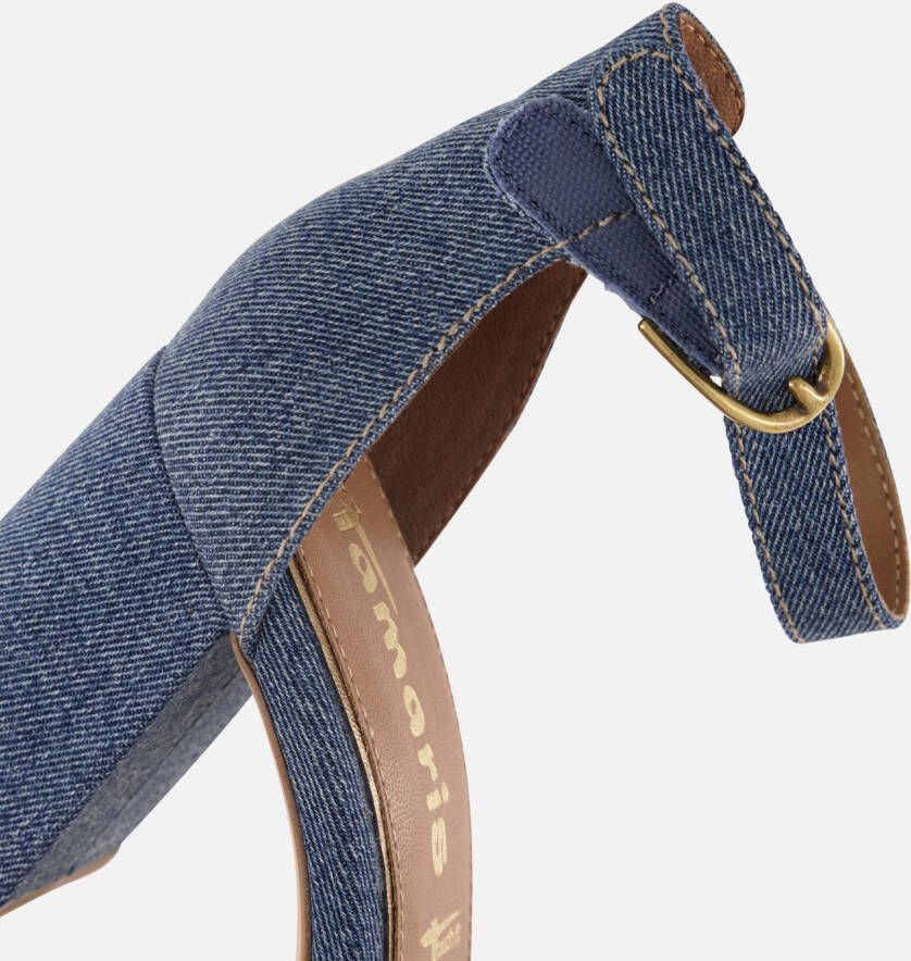 tamaris Denim Sandalen met hak blauw Textiel