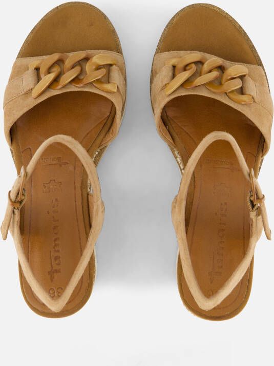 tamaris Sandalen met hak cognac Leer